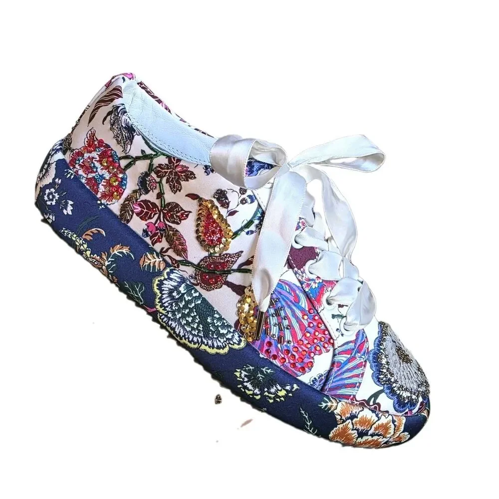 Tory Burch Kacey Embellished Low-top Sneaker Size 6M, MSRP $298